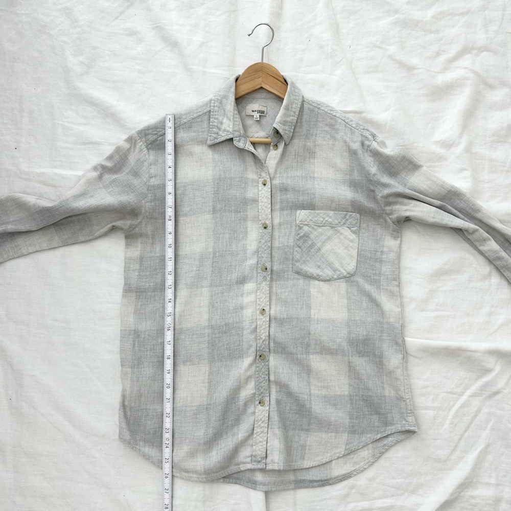 Aritzia Wilfred Free Daphne Boyfriend Button Up Plaid Shirt - Picture 7 of 10